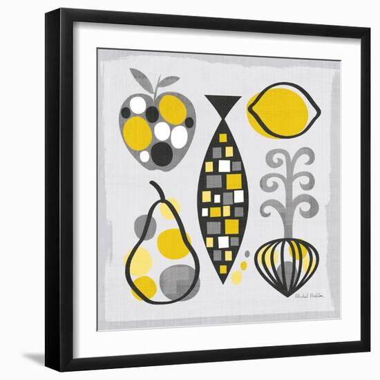 Modern Kitchen Square III Yellow-Michael Mullan-Framed Art Print