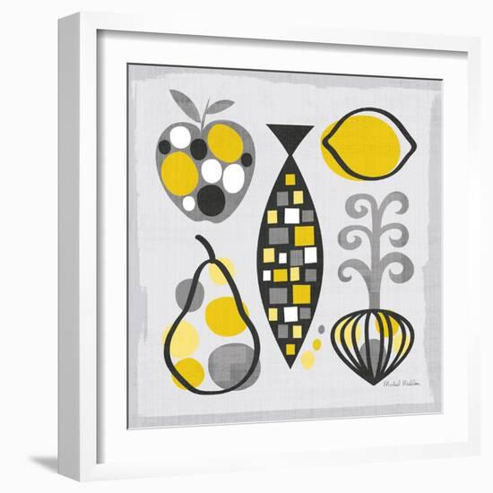 Modern Kitchen Square III Yellow-Michael Mullan-Framed Art Print