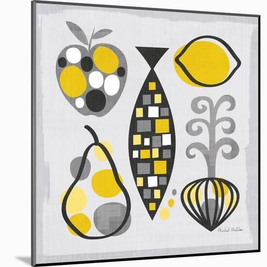 Modern Kitchen Square III Yellow-Michael Mullan-Mounted Art Print