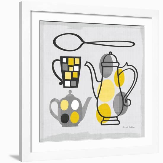 Modern Kitchen Square IV Yellow-Michael Mullan-Framed Art Print