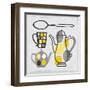 Modern Kitchen Square IV Yellow-Michael Mullan-Framed Art Print