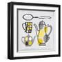 Modern Kitchen Square IV Yellow-Michael Mullan-Framed Art Print