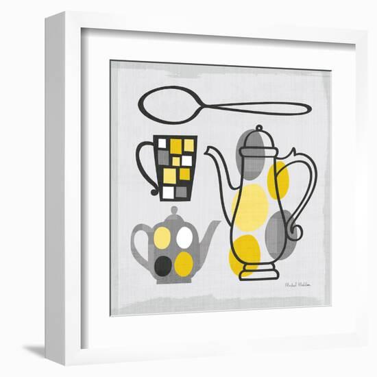 Modern Kitchen Square IV Yellow-Michael Mullan-Framed Art Print