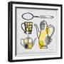 Modern Kitchen Square IV Yellow-Michael Mullan-Framed Art Print