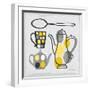 Modern Kitchen Square IV Yellow-Michael Mullan-Framed Art Print