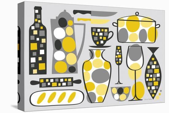 Modern Kitchen V Yellow-Michael Mullan-Stretched Canvas