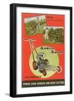 Modern Lawn Mower Advertisement-null-Framed Art Print