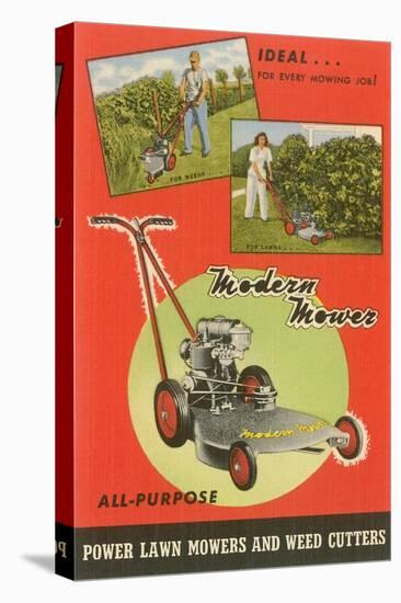 Modern Lawn Mower Advertisement-null-Stretched Canvas