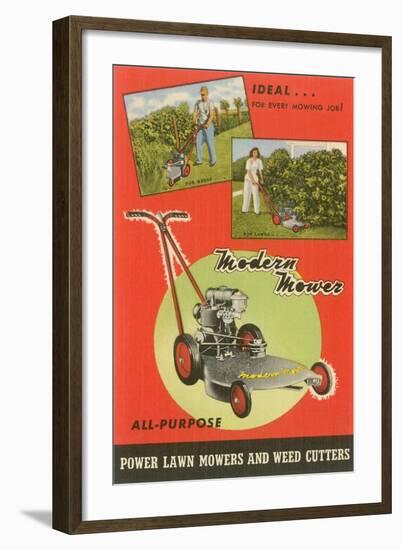 Modern Lawn Mower Advertisement-null-Framed Art Print