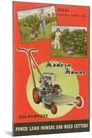 Modern Lawn Mower Advertisement-null-Mounted Art Print