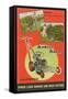 Modern Lawn Mower Advertisement-null-Framed Stretched Canvas