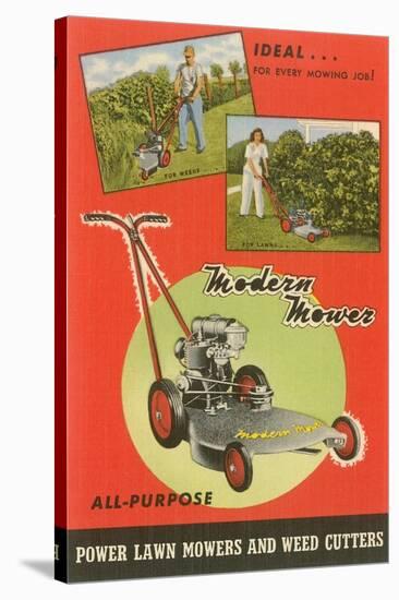 Modern Lawn Mower Advertisement-null-Stretched Canvas