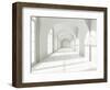 Modern Long Corridor With Big Windows-FreshPaint-Framed Art Print