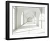 Modern Long Corridor With Big Windows-FreshPaint-Framed Art Print