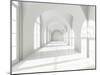 Modern Long Corridor With Big Windows-FreshPaint-Mounted Art Print