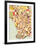 Modern Los Angeles Map-Nikki Galapon-Framed Art Print