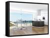 Modern Luxury Kitchen Interior with Fantastic Seascape View-PlusONE-Framed Stretched Canvas