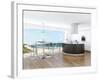 Modern Luxury Kitchen Interior with Fantastic Seascape View-PlusONE-Framed Photographic Print