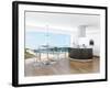 Modern Luxury Kitchen Interior with Fantastic Seascape View-PlusONE-Framed Photographic Print