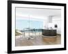 Modern Luxury Kitchen Interior with Fantastic Seascape View-PlusONE-Framed Photographic Print