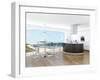 Modern Luxury Kitchen Interior with Fantastic Seascape View-PlusONE-Framed Photographic Print