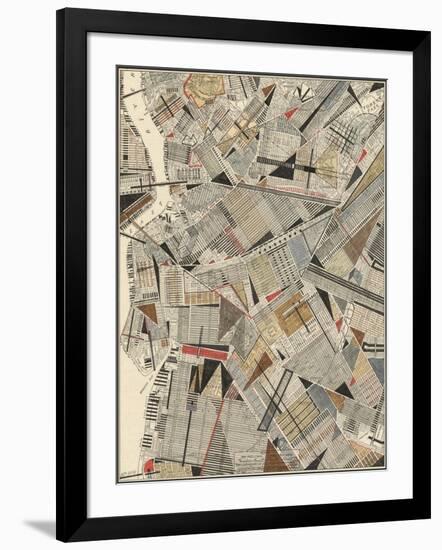 Modern Map of Brooklyn-Nikki Galapon-Framed Art Print