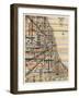 Modern Map of Chicago-Nikki Galapon-Framed Art Print