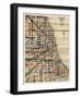 Modern Map of Chicago-Nikki Galapon-Framed Art Print