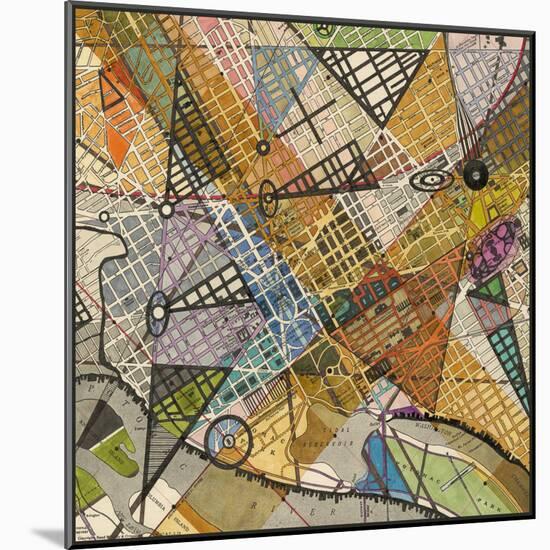 Modern Map of D.C.-Nikki Galapon-Mounted Art Print