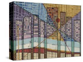 Modern Map of Detroit-Nikki Galapon-Stretched Canvas
