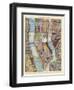 Modern Map of New York II-Nikki Galapon-Framed Art Print