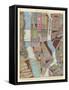 Modern Map of New York II-Nikki Galapon-Framed Stretched Canvas
