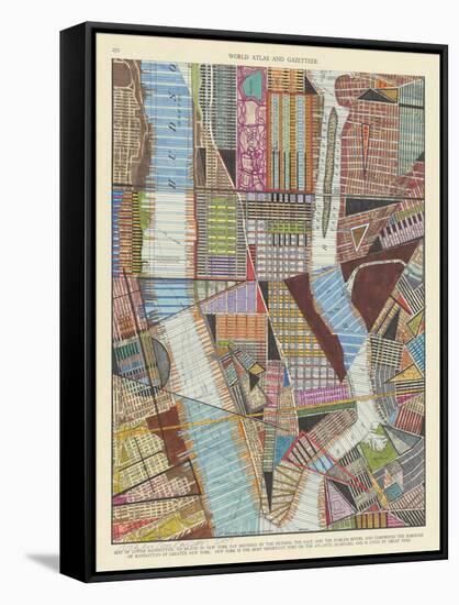 Modern Map of New York II-Nikki Galapon-Framed Stretched Canvas