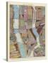 Modern Map of New York II-Nikki Galapon-Stretched Canvas