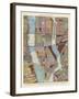 Modern Map of New York II-Nikki Galapon-Framed Art Print