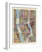 Modern Map of New York II-Nikki Galapon-Framed Art Print