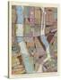 Modern Map of New York II-Nikki Galapon-Stretched Canvas