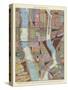 Modern Map of New York II-Nikki Galapon-Stretched Canvas