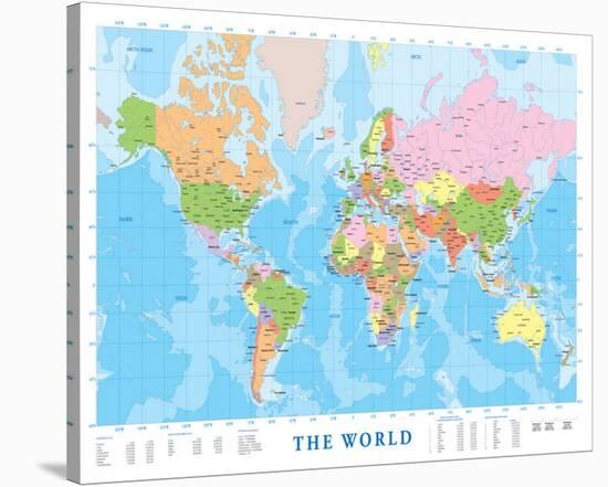 Modern Map of the World-null-Stretched Canvas