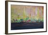 Modern Munich Skyline Silhouette in Neon-Martina Bleichner-Framed Art Print