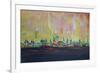 Modern Munich Skyline Silhouette in Neon-Martina Bleichner-Framed Art Print