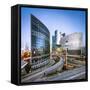 Modern office buildings at La Defense, Paris, Ile-de-France, France-Jan Christopher Becke-Framed Stretched Canvas