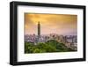Modern Office Buildings in Taipei, Taiwan at Dusk.-SeanPavonePhoto-Framed Photographic Print