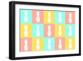 Modern Pineapple Squares-Julie DeRice-Framed Art Print