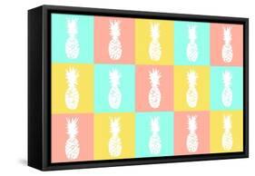 Modern Pineapple Squares-Julie DeRice-Framed Stretched Canvas