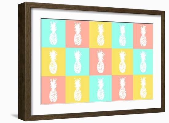 Modern Pineapple Squares-Julie DeRice-Framed Premium Giclee Print