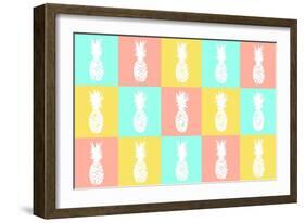 Modern Pineapple Squares-Julie DeRice-Framed Premium Giclee Print