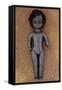 Modern Plastic Black Girl Doll Slightly Scratched and Soiled Lying on Rusty Metal Sheet-Den Reader-Framed Stretched Canvas