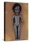 Modern Plastic Black Girl Doll Slightly Scratched and Soiled Lying on Rusty Metal Sheet-Den Reader-Stretched Canvas