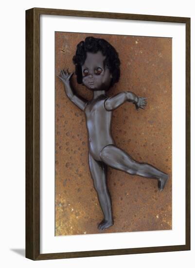 Modern Plastic Black Girl Doll Slightly Scratched and Soiled Lying-Den Reader-Framed Photographic Print